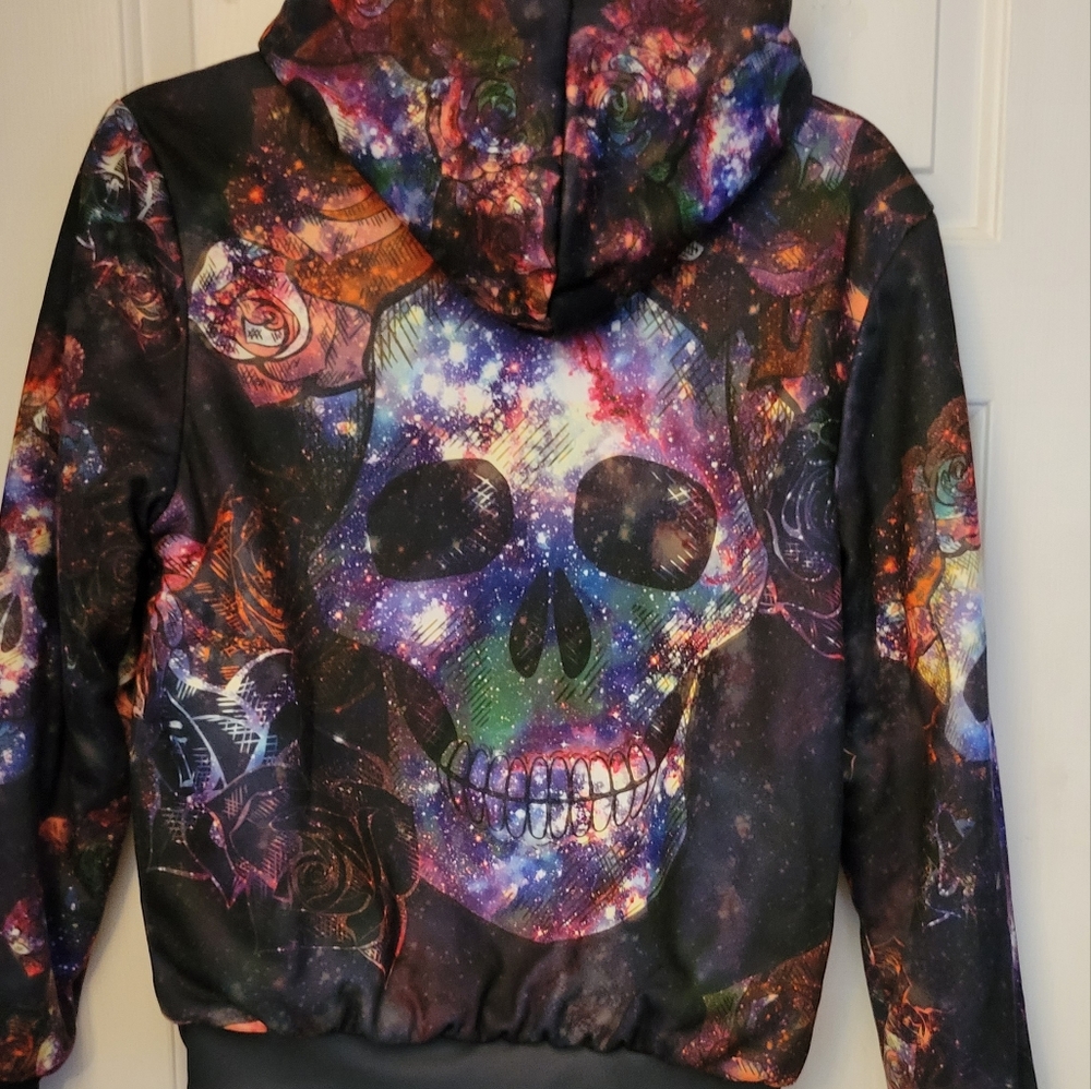Skull 💀 Pattern Zip Jacket - Picture 3 of 3